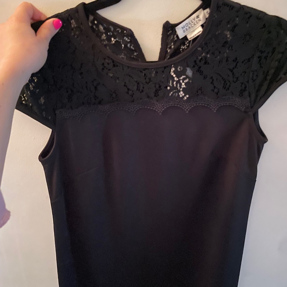 Classic black dress with lace detail